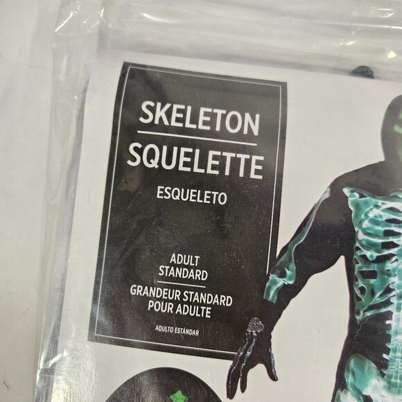 Skeleton Halloween Costume Men Adult Size Glows in the Dark NEW - Picture 2 of 8